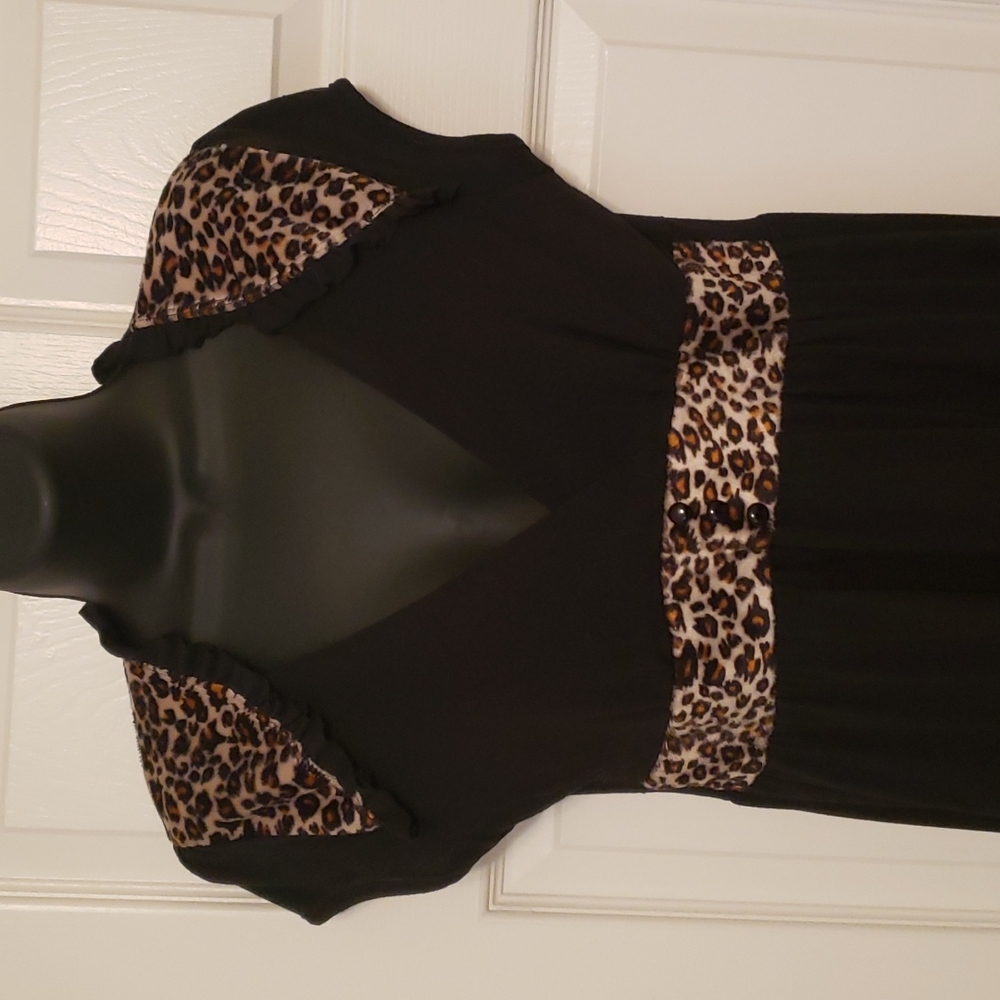 Rock Steady Black Leopard Print Dress
